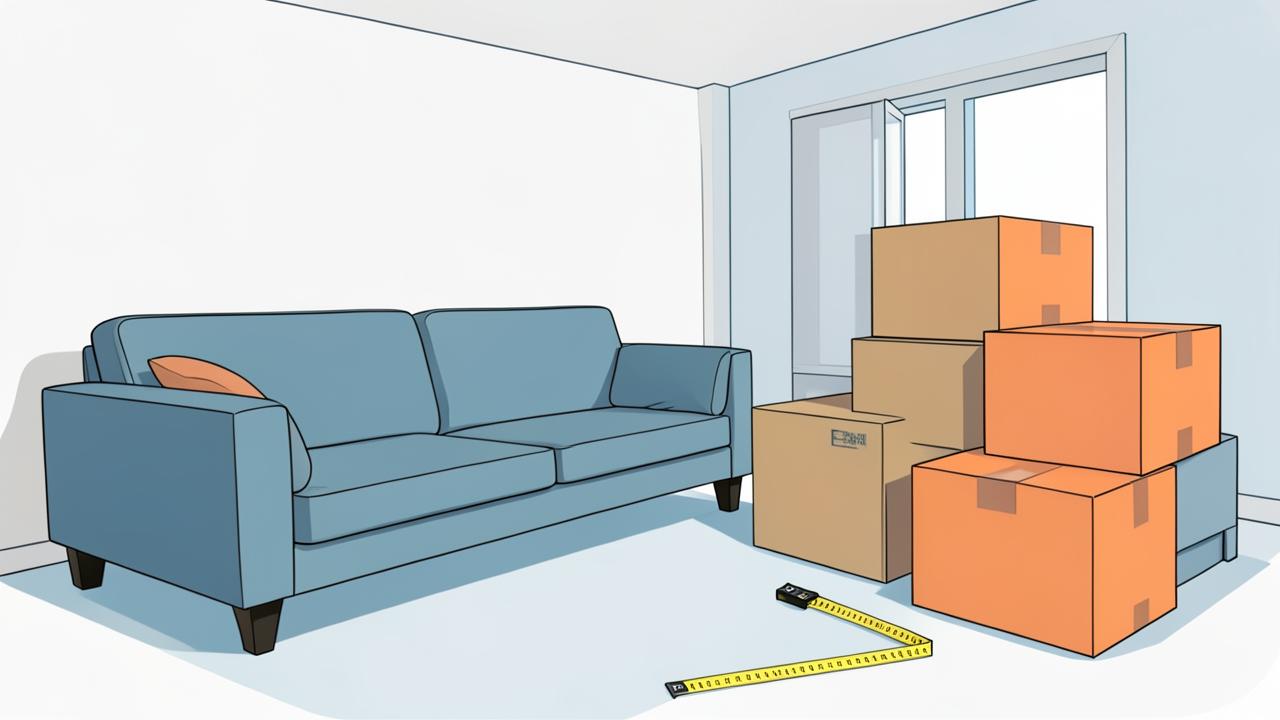 Wohnzimmer mit Möbeln zur Einschätzung des Umzugsvolumens